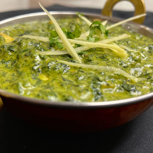 Saag (Spinach) Paneer (Homemade Cheese).