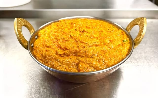 Lunch Baingan Bharta (Mashed Eggplant).